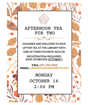 October Tea For Two Newsflash