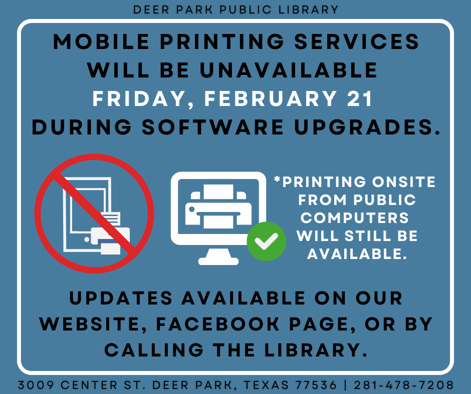 Mobile Printing Software Upgrade