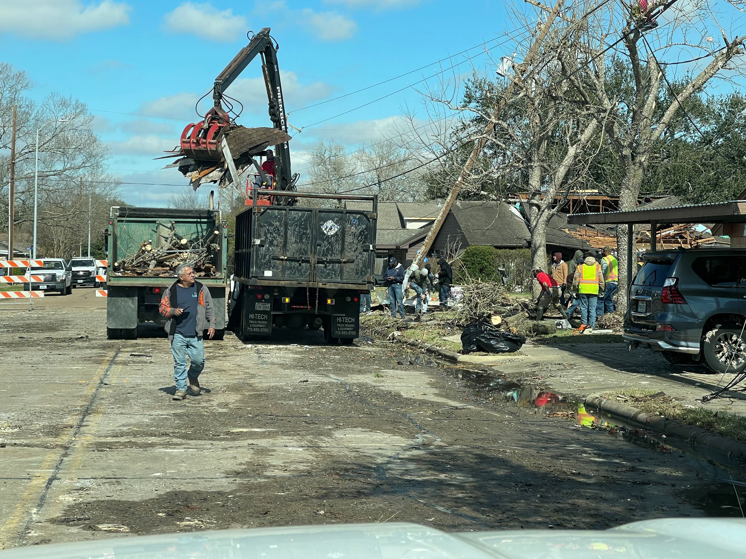 Storm Debris Cleanup on Street